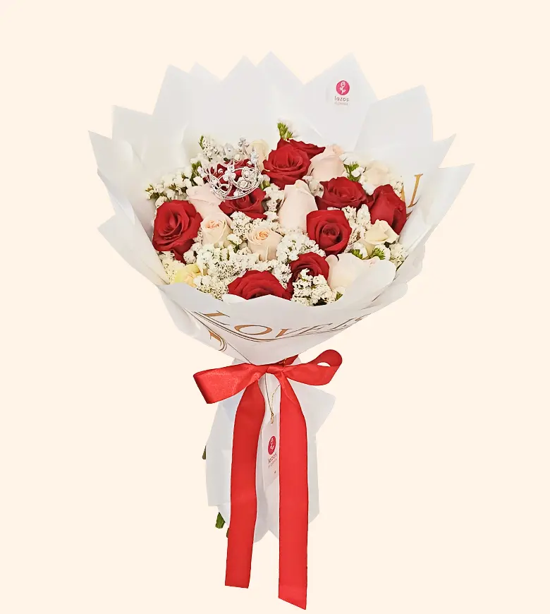 Ramo con Rosas y Siempre Vivas LAZOS FLORERIA