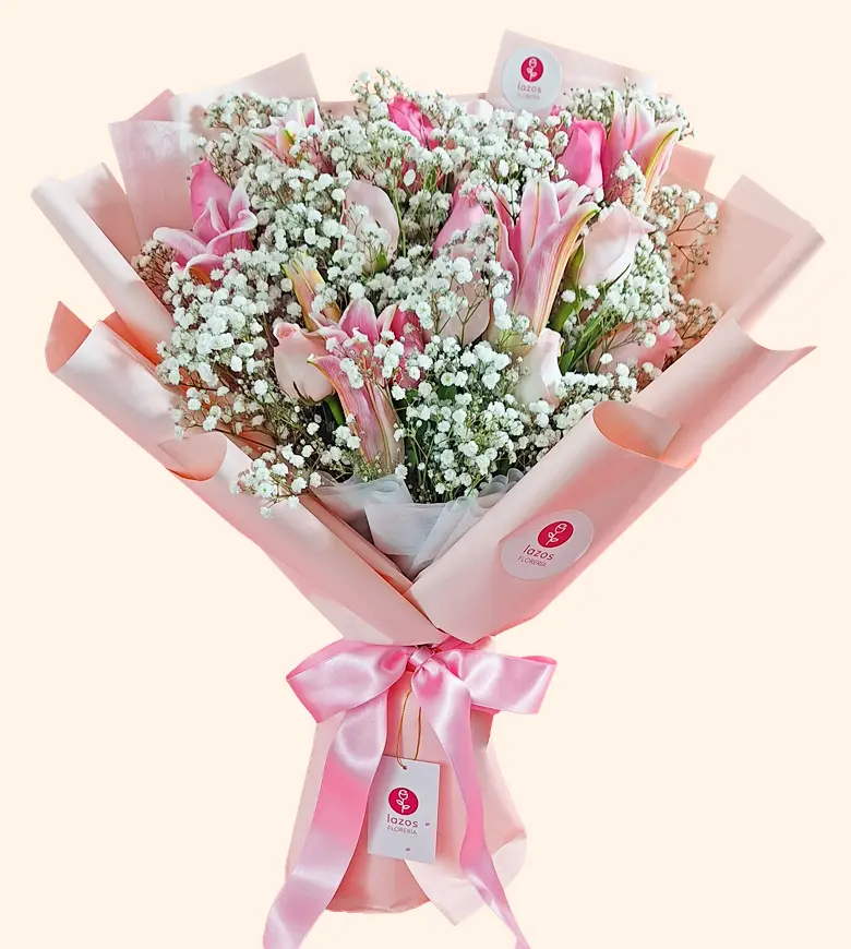 Ramo de Rosas y Lirios LAZOS FLORERIA