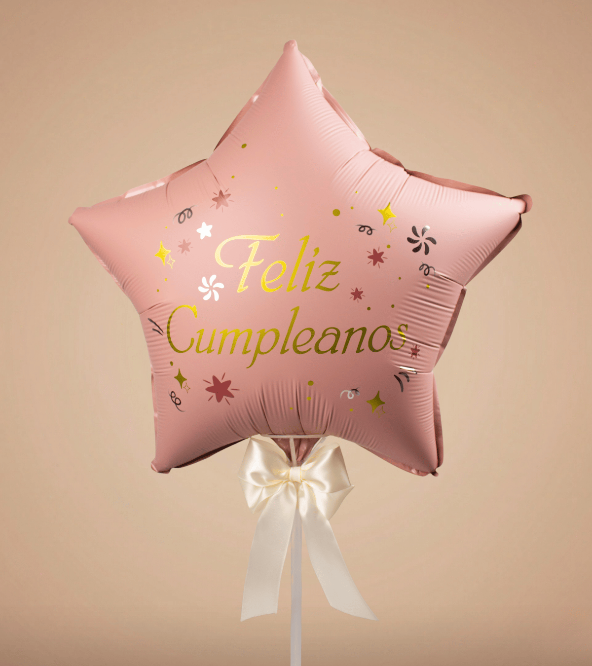 Globo estrella rosado "Feliz Cumpleaños"