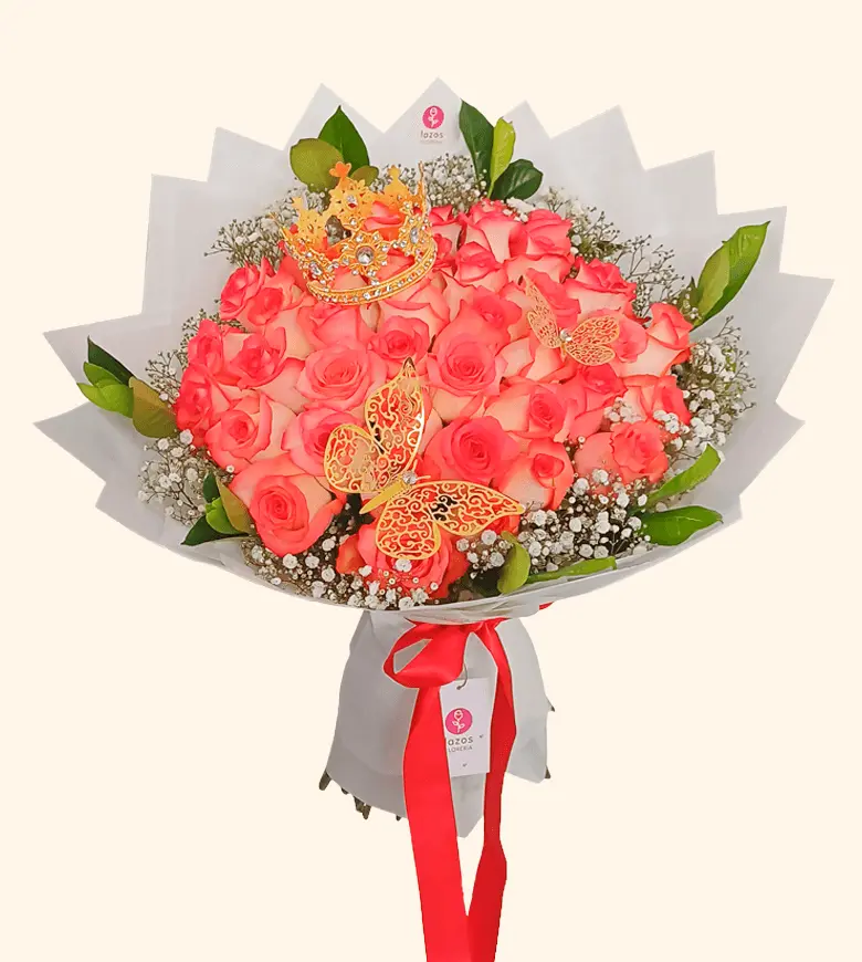 Ramo de Rosas Blush LAZOS FLORERIA