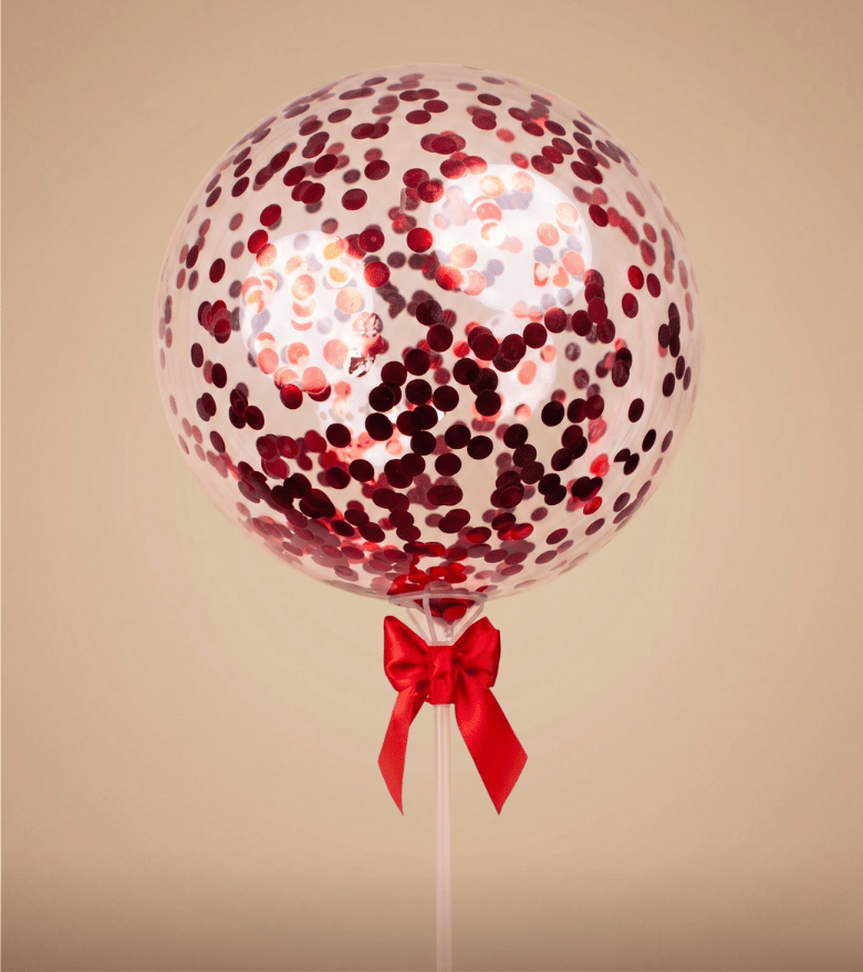 Globo Burbuja Confeti Rojo