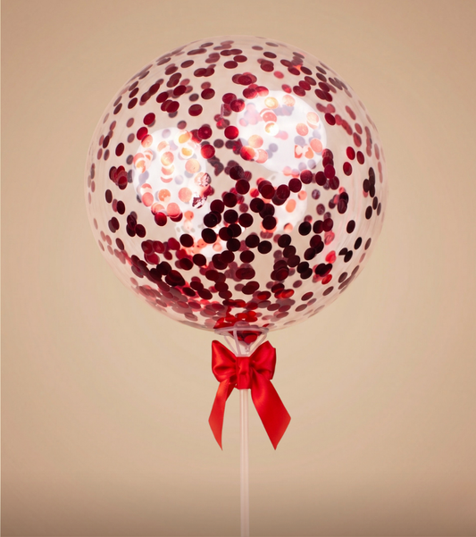 Globo Burbuja Confeti Rojo