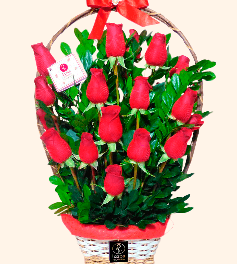 Canasta de 12 Rosas_SAN VALENTÍN