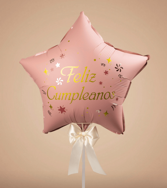 Globo estrella rosado "Feliz Cumpleaños"
