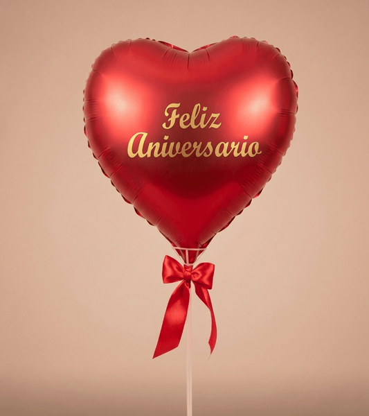 Globo Corazón Rojo "Feliz Aniversario"