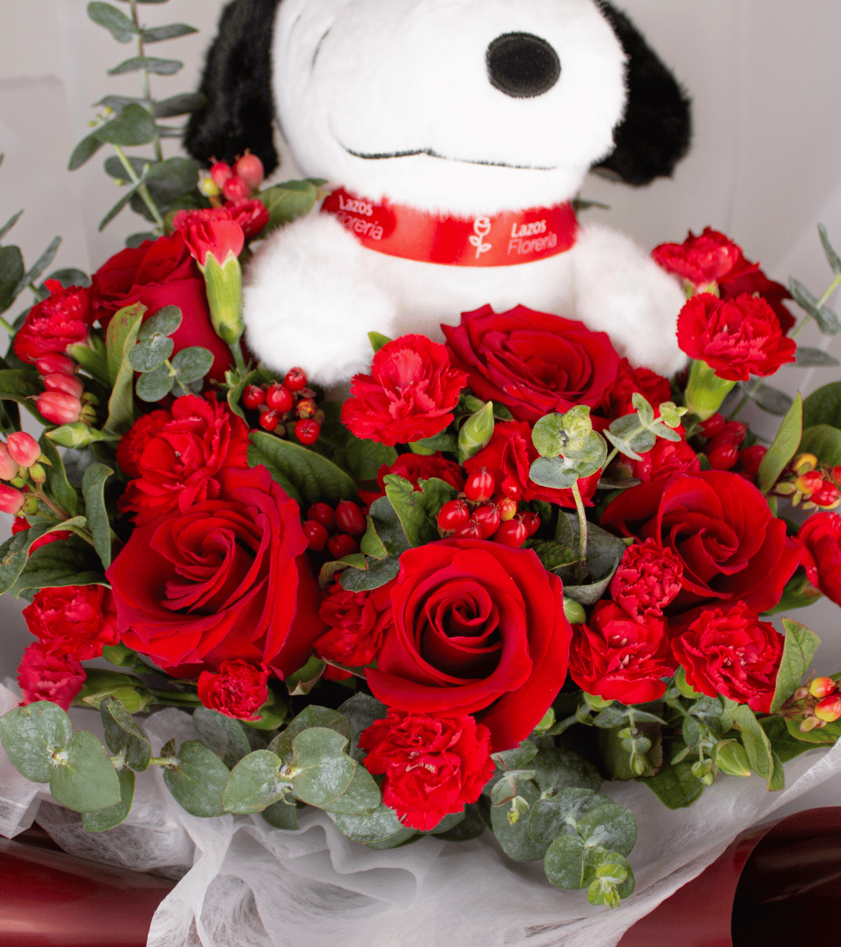 Ramo Dulce Amor Rojo con Snoopy